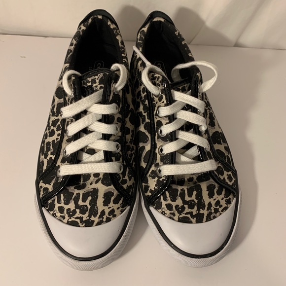 Coach Barrett Leopard Black Patent Leather 6.5B - Picture 3 of 8